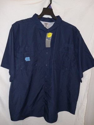 UNC North Carolina Tarheels Pro Edge Short Sleeve Button Up Shirt  Sz 2XL