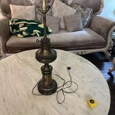 VTG Stiffel Brass Table Lamp MCM Heavy  Hollywood Regency 34.5” 