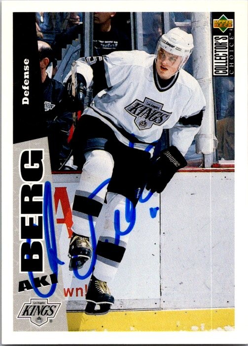 Aki Berg 1996-97 Collector's Choice #128 Los Angeles Kings Auto Hand Signed