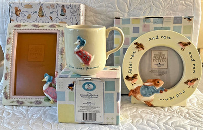 3 verpackte Border Fine Arts Peter Rabbit Sammlung Bilderrahmen & Tasse