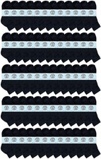 60PK Wholesale Bulk Kids Mid Ankle Socks, Cotton Athletic Ankle Socks 4-6 Black
