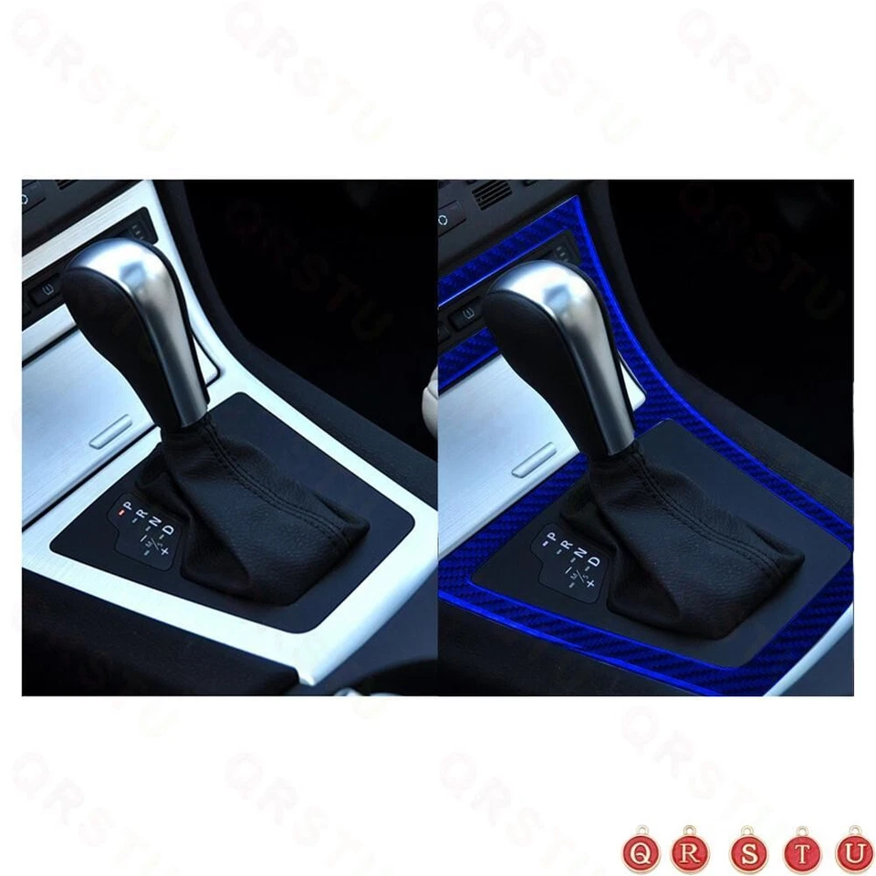 Panel de cambio de marchas de fibra de carbono azul marco exterior cubierta embellecedor para BMW X3 2004-2010 Foto 3 de 4