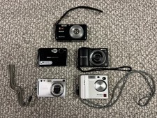 Lot of 5 Digtial Cameras Canon, Nikon, Fujifilm Pentax, Kodak Untested AS IS