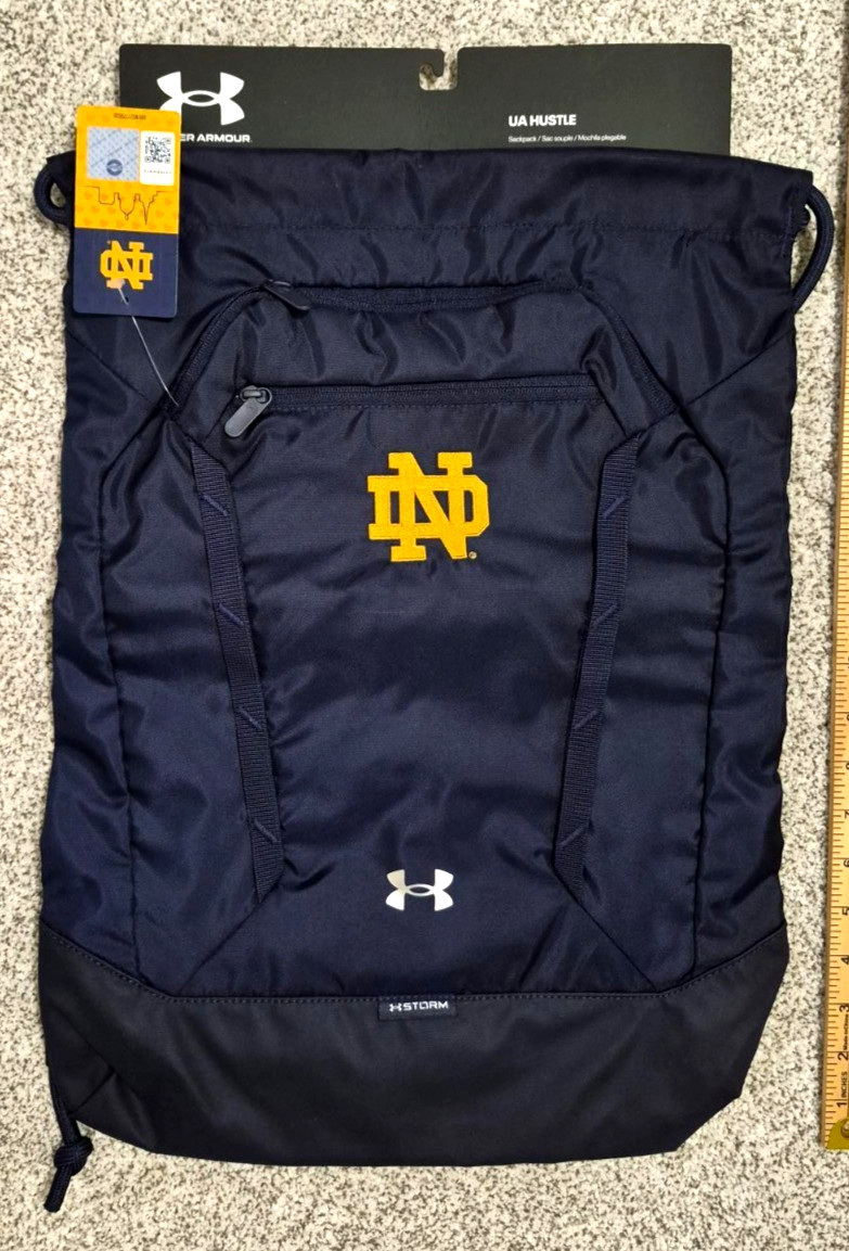 Notre Dame Fighting Irish Under Armour "Hustle" Drawstring Sackpack Backpack NWT