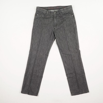 m.e.n.s. Herren Jeans Gr. 50 Grau Nadelstreifen Stretch 5-Pocket DENVER Baumwoll
