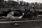 Franklin D Roosevelt In Convertible With First Dog Fala Black And White 4x6 Pic