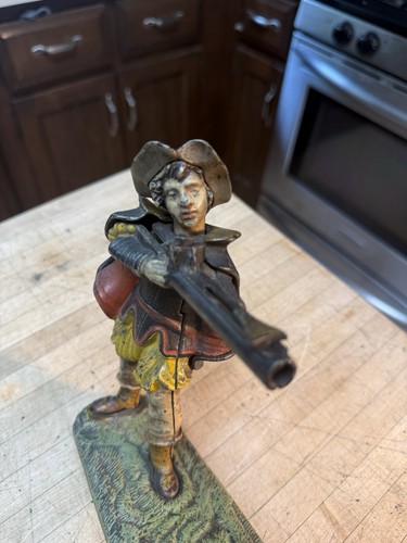 J & E Stevens William Tell Original Cast Iron Mechanical Bank 1896 Good Paint - Picture 6 of 13