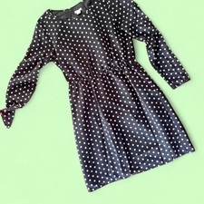 Jcrew Women's Black and White Polka Dot Mini Dress