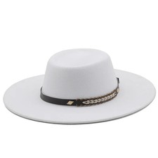 Wide Brim Fedora Hat Formal British Style Party Wear Unisex Adult Dress Cap