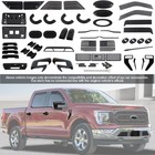 🏆 Black Car Full Exterior Trim Cover Kit Accessories Decor For Ford F150 2021+