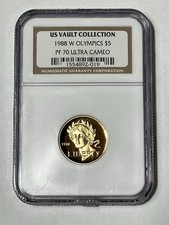 1988 W $5 Olympics Gold Commemorative NGC PF70 ULTRA CAMEO US Vault Collection
