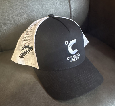 Spire Motorsports Celsius Black/White Trucker Hat Mesh Back Adjustable One Size