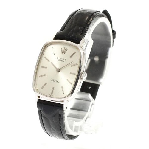 Rolex Cellini 4111 23mm WG Silver Dial Hand-Winding Watch #C5186