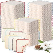 96 Pcs Flannel Cloth Baby Wipes Reusable Baby Diapers Wipes Washable Natural ...