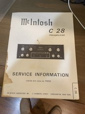 MCINTOSH C28 / SERVICE INFORMATION / GOOD CONDITION