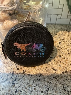 COACH REXY & CARRIAGE RAINBOW ROUND COIN CASE BAG 88766 | eBay