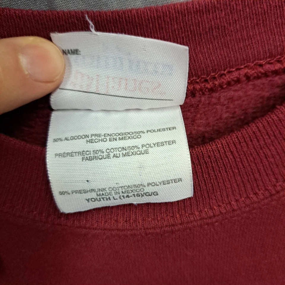 Sudadera Hanes OU Sooners Juvenil L 14/16 Roja Oklahoma Algodón Mezcla Poli Foto 4 de 4