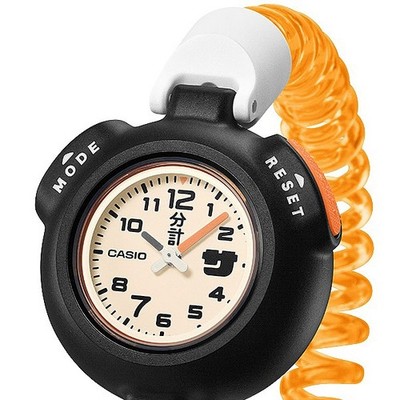 casio sauna watch sauna ikitai white daial orange band SAN-100H