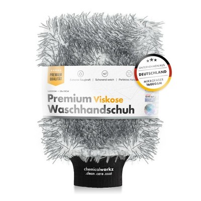 chemicalworkz Wash Mitt Auto Viskose Mikrofaser Premium Waschhandschuh 1400GSM