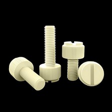 M3 M4 M5 M6 White Plastic Nylon Slotted Knurled Thumbscrews  Bolt  6mm - 60mm