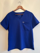 FIGS Catarina One Pocket Scrub Top Blue V-Neck Fit FW1000 Size Large