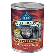 Blue Buffalo Wilderness Wolf Creek Stew Salmon Wet Dog Food - 12x 12.5oz Cans