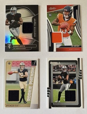 Donruss Absolute TC Football Patch Lot Of 4 Pat Bryant Geno Smith Rattler White