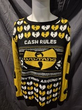 Wu Tang Clan Hulu Christmas Sweater CREAM Cash Rules Everything Around Me Size L