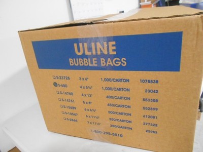 Uline S-680 Bubble Bags 4 X 5 1/2 Self-Seal Shipping Bags Open box aprox 960