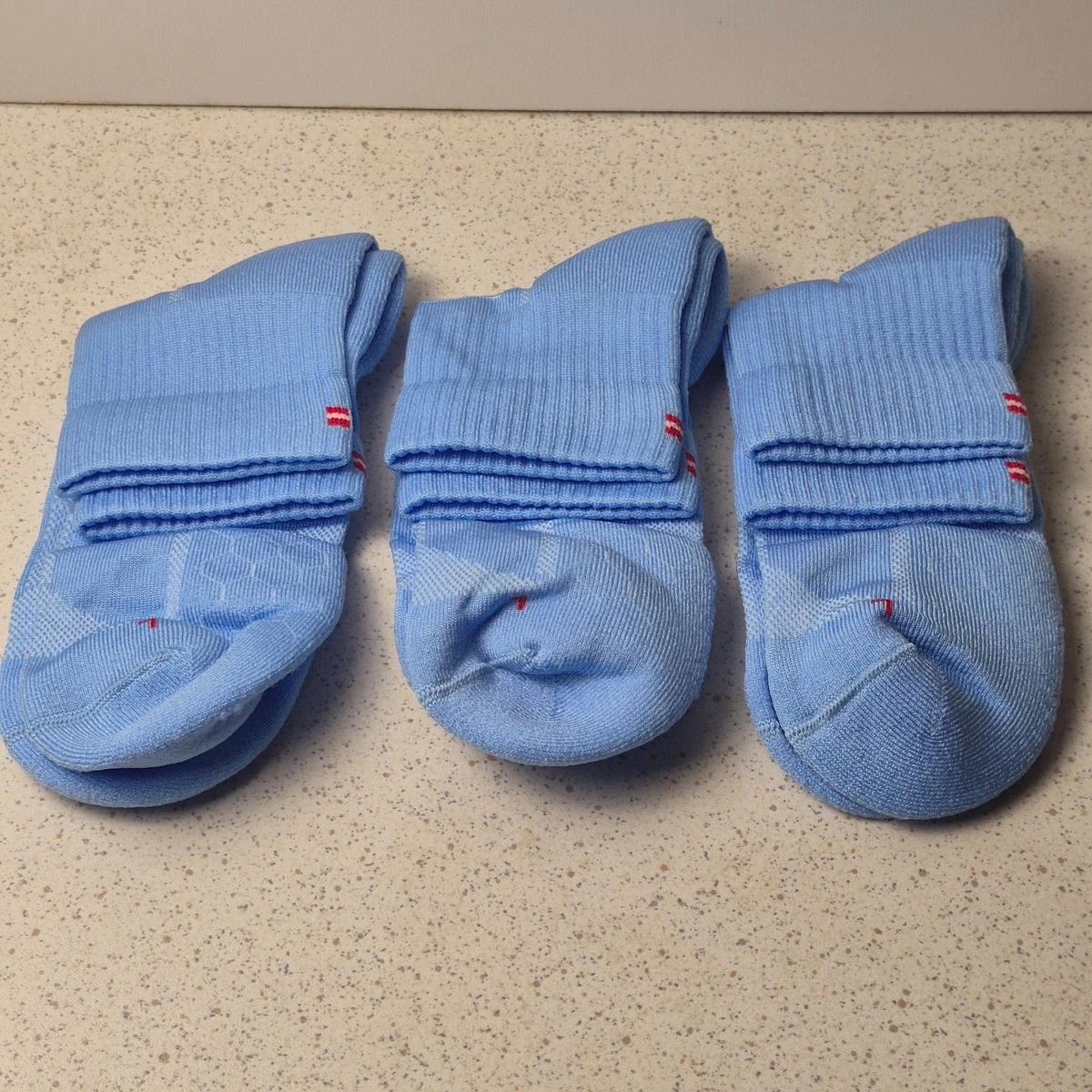 Paquete de 3 calcetines de running daneses de resistencia acolchados para largas distancias de 1/4 de longitud 6-8