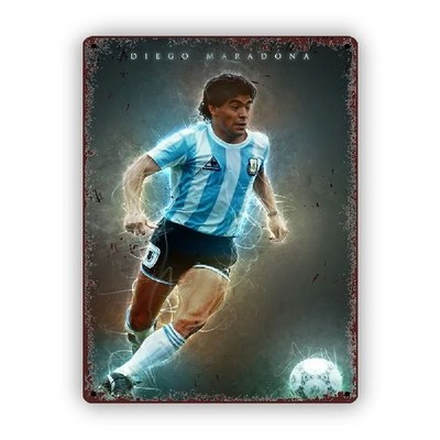 Blechschild Fußball Diego Maradona Nostalgie Vintage Metallschild TEL2513