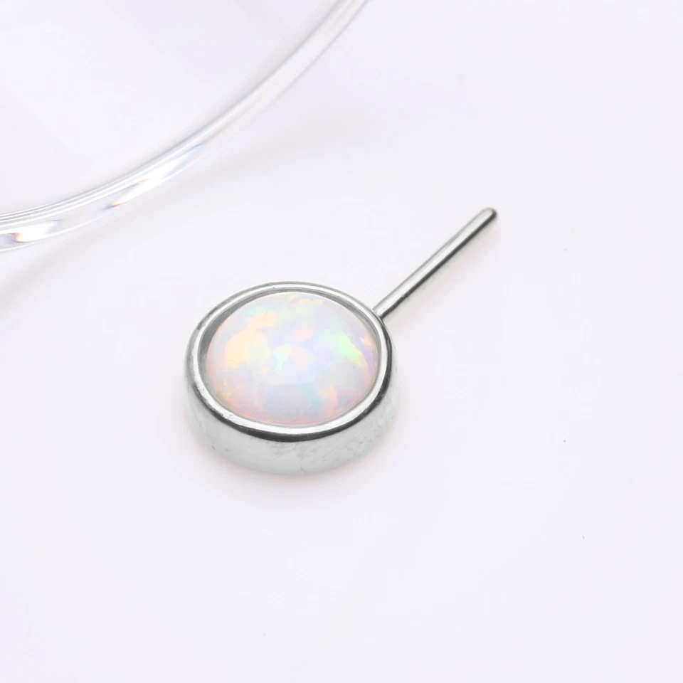 Bisel sin rosca OneFit de oro de 14 quilates ópalo de fuego parte frontal Foto 3 de 4