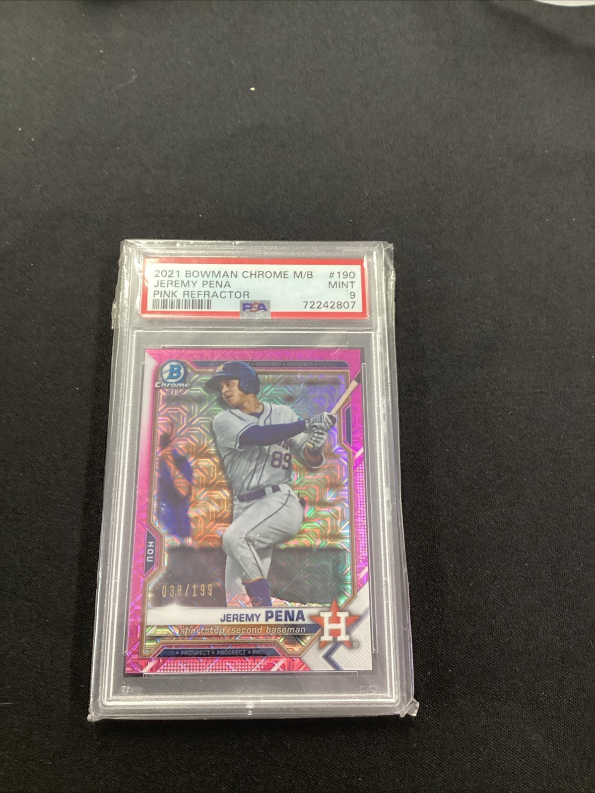 2021 Bowman Chrome Prospects Jeremy Pena #BCP-190 Pink Mojo Refractor 38/199🔥🔥