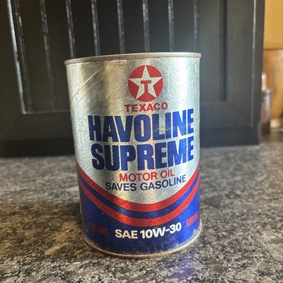 Texaco Havoline Supreme Motor Oil 1 Quart Composite Advertising Can 