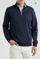 Boss Hugo Boss Stimmann Half Zip Top Ribbed Size XL Blue