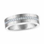 10k White Gold Channel-Set Round White Diamond Wedding Band Ring Size 10 — photo 1