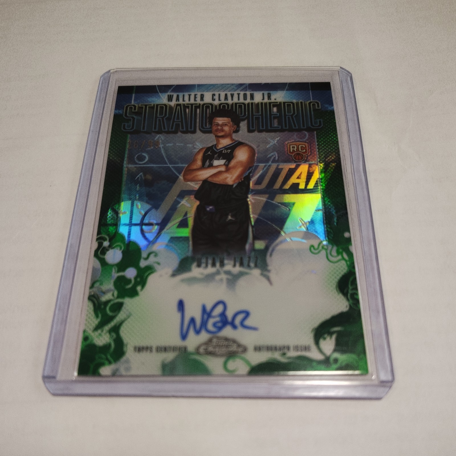 2025-26 Topps Chrome Walter Clayton Jr. Green Stratospheric RC on card Auto /99