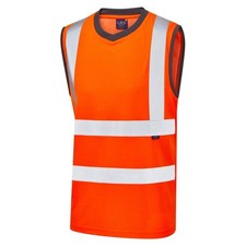 Leo Workwear Ashford EcoViz Comfort Sleeveless T-Shirt Hi-Vis Reflective S-6XL
