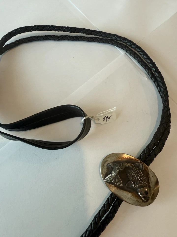 Tony Sánchez Plata Esterlina Trucha Bolo Corbata Azul Zafiro Ojos Jackson Agujero NUEVO Foto 3 de 4