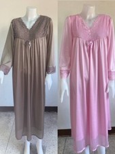 Women's Pajamas 2-layer Nylon Soft Silky Smooth Nightgown Luxury Sheen Classic
