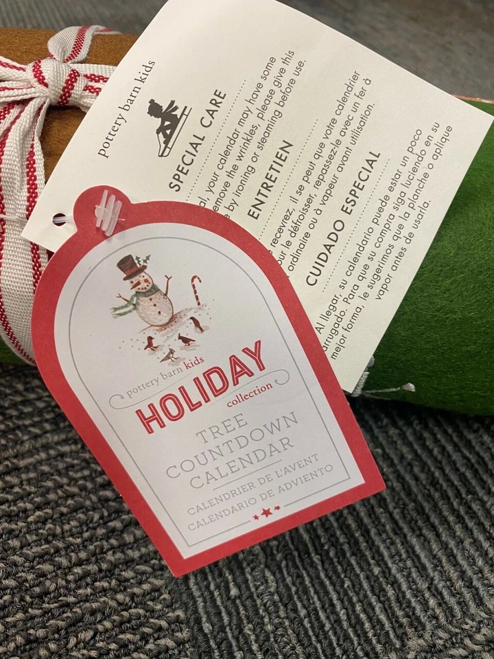 RARE NEW Pottery Barn Kids Fabric Christmas Tree Advent Calendar 64" - NO MONO - Image 3 of 4