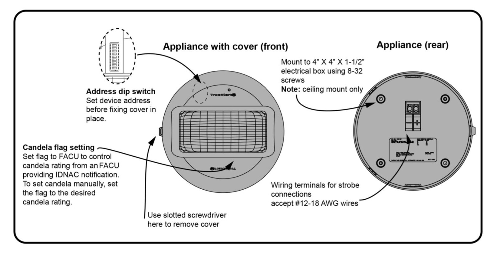 Simplex 49V0-APPLC Ceiling Mount Strobe (VO)