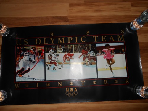 1988 U.S. OLYMPIC TEAM WINTER U.S.A. POSTER HOCKEY TEAM - Picture 2 of 5