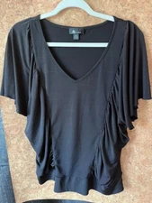AB Studio Flowy Black Blouse Size XL