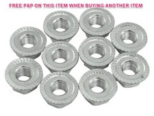 BULK PACK OF 10 BIKE M9 x 1mm THREAD SPINDLE AXLE FLANGED WHEEL NUTS ZINC PLATED