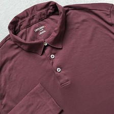 Untuckit Polo Shirt Mens Extra Large XL Red Long Sleeve Damaschino Pima Cotton