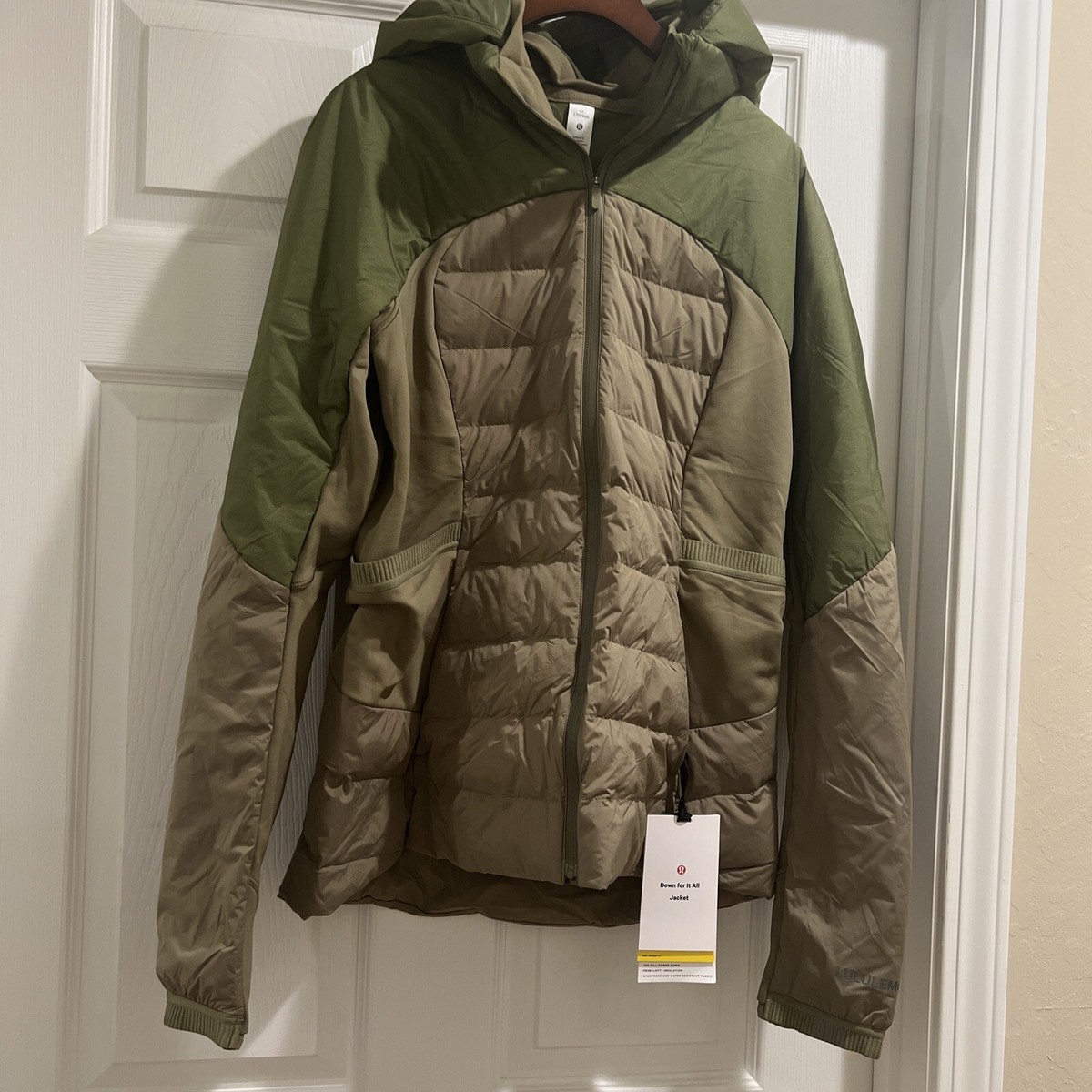 NWT Lululemon Down For It All Jacket Bronze Green Size : 10 & 12