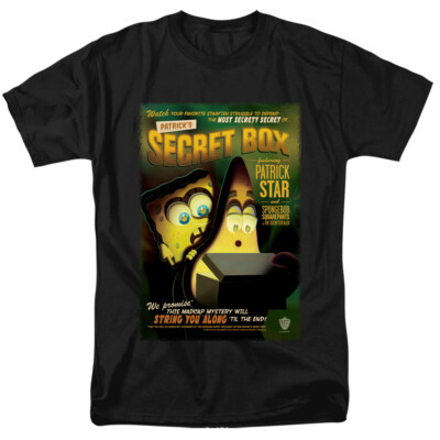 SPONGEBOB SQUAREPANT SECRET BOX Licensed Adult Men's Graphic Tee Shirt SM-5XL