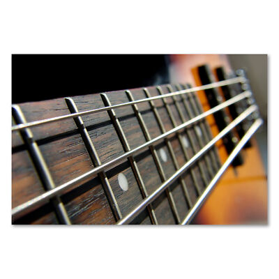 Postereck 0075 Poster Leinwand Bass Gitarre, Musik Hard Rock n Roll Instrument