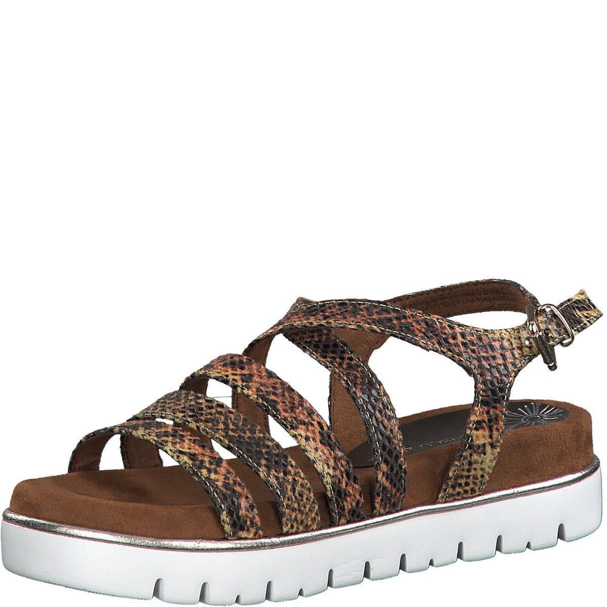 Marco Tozzi Damen Sandalette Plateau, Braun Snake, 37 42